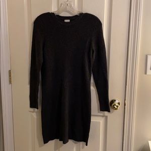Dark Gray Long-Sleeve Sweater Dress